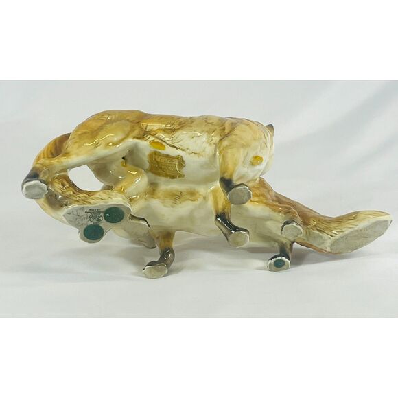 Vintage Hutschenreuther Germany Porcelain Figurine K Tutter Pair Foxes - Picture 6 of 12